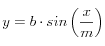 y = b \cdot sin  \left(\frac{x}{m}\right)