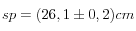  sp=(26,1 \pm 0,2) cm